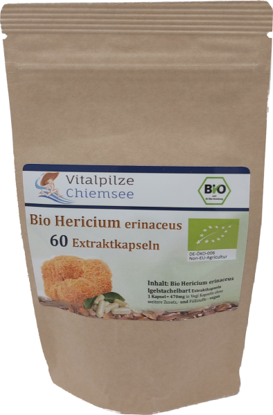 Bio Hericium Extrakt Kapseln 60 im Doypack